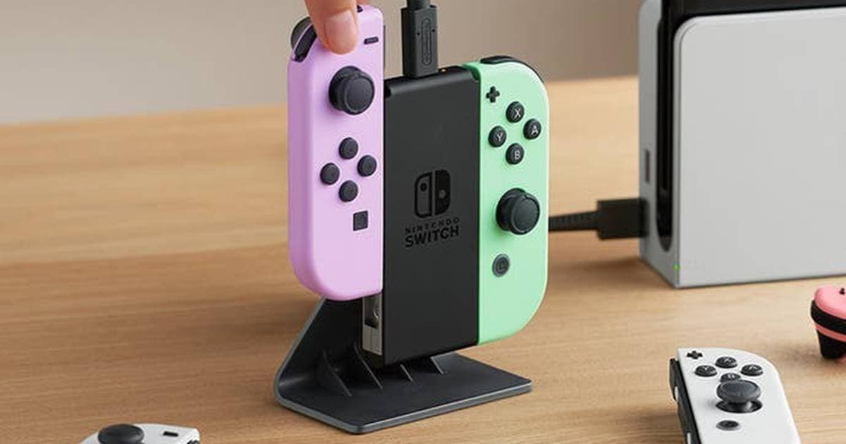 Switch ganha base carregadora oficial para Joy-Con