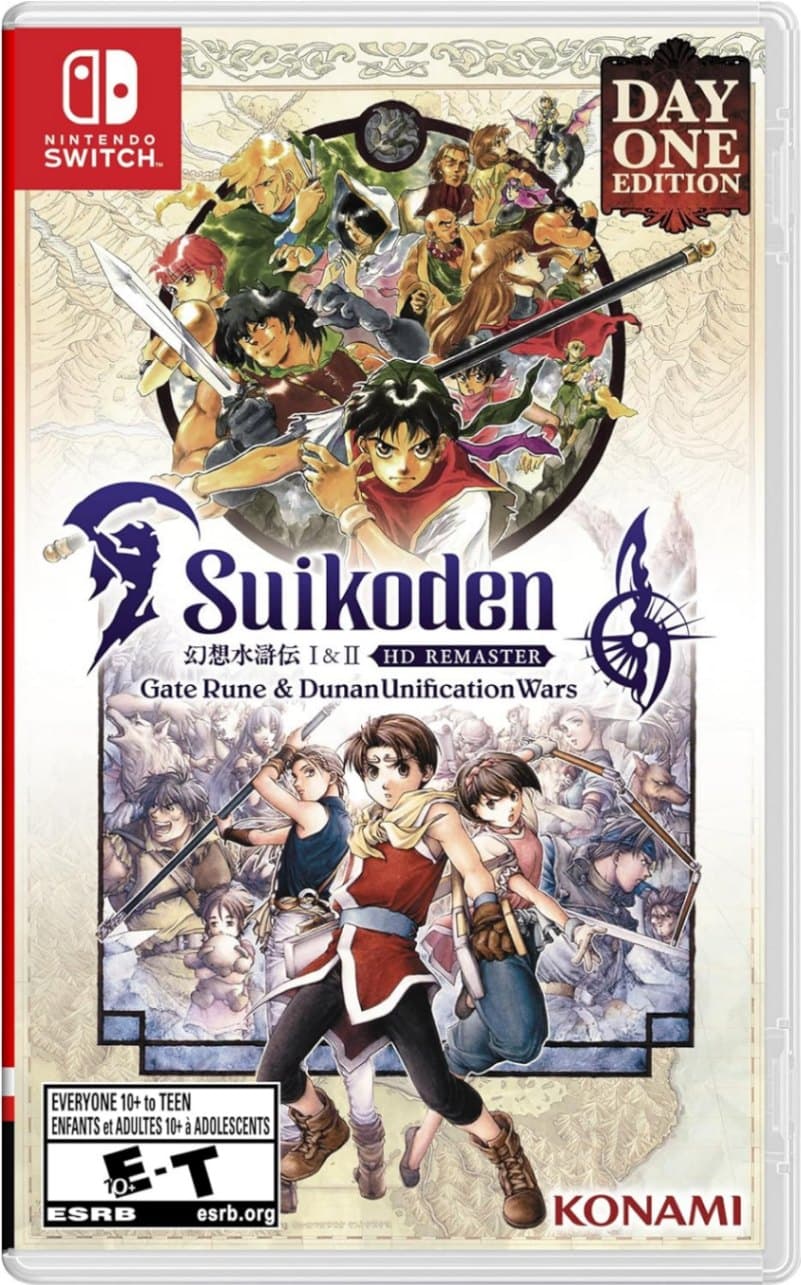Capa do jogo Suikoden I & II HD Remaster Gate Rune and Dunan Unification Wars