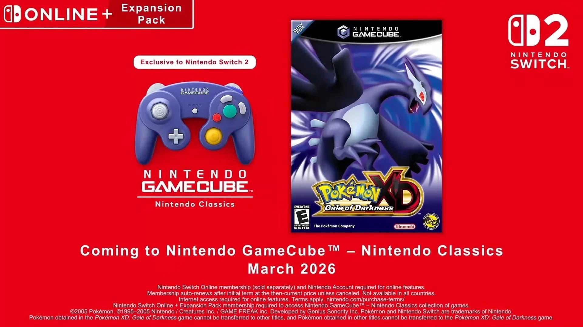 Pokémon XD: Gale of Darkness chega ao Nintendo Switch Online + Expasion Pack em março