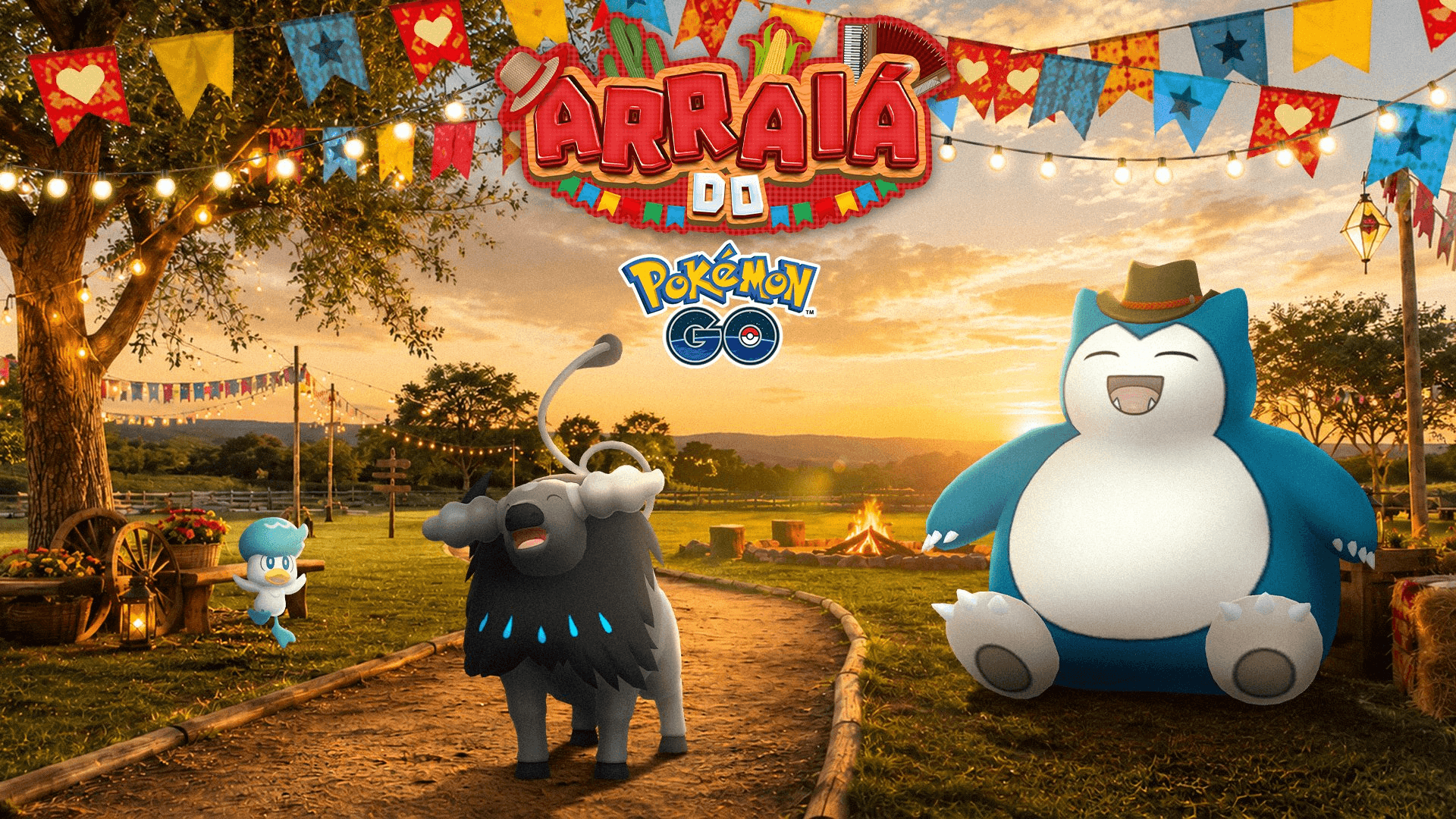 Pokémon GO anuncia evento de Festa Junina com Tauros exclusivo no Brasil e Snorlax caubói brilhante