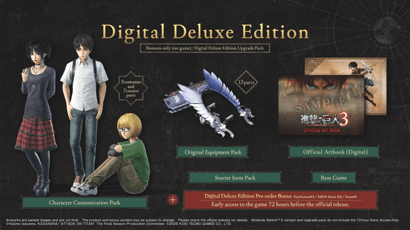 Attack on Titan 3 ganha data de lançamento para o Switch 2; confira