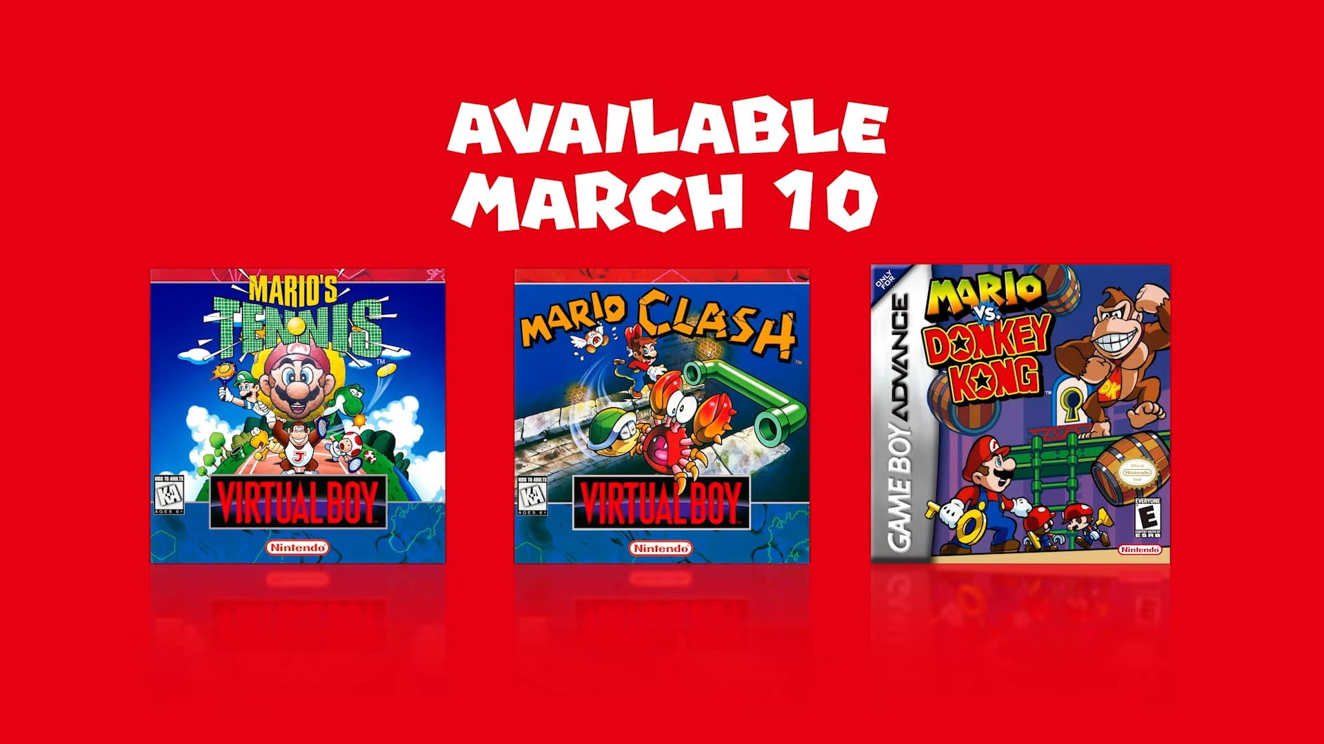 Nintendo Classics recebe Mario vs. Donkey Kong, Mario’s Tennis e Mario Clash em março