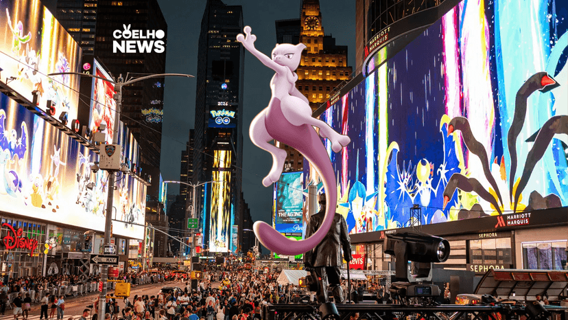 Mewtwo invade a Times Square em celebração aos 10 anos de Pokémon GO